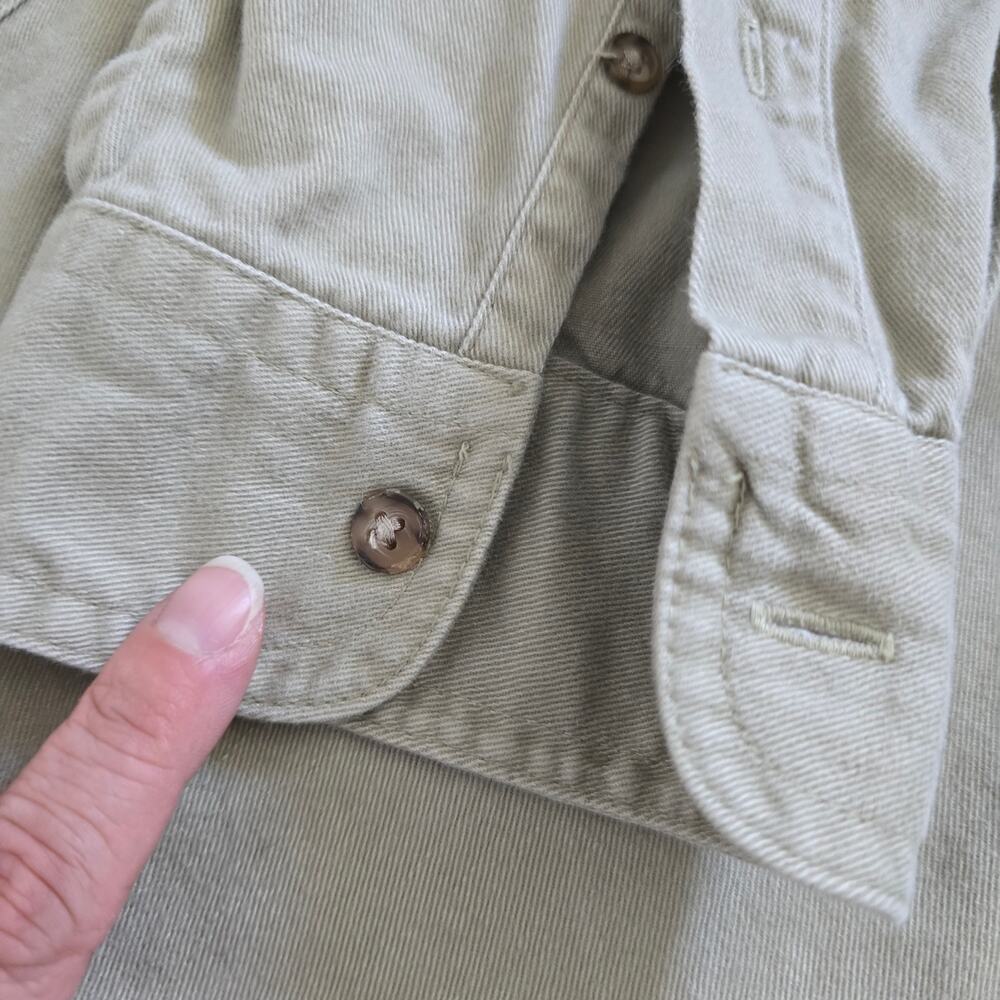 Vintage Disney Mens Mickey Embroidered No Collar Shirt Size XL Tan Beige - Picture 6 of 9